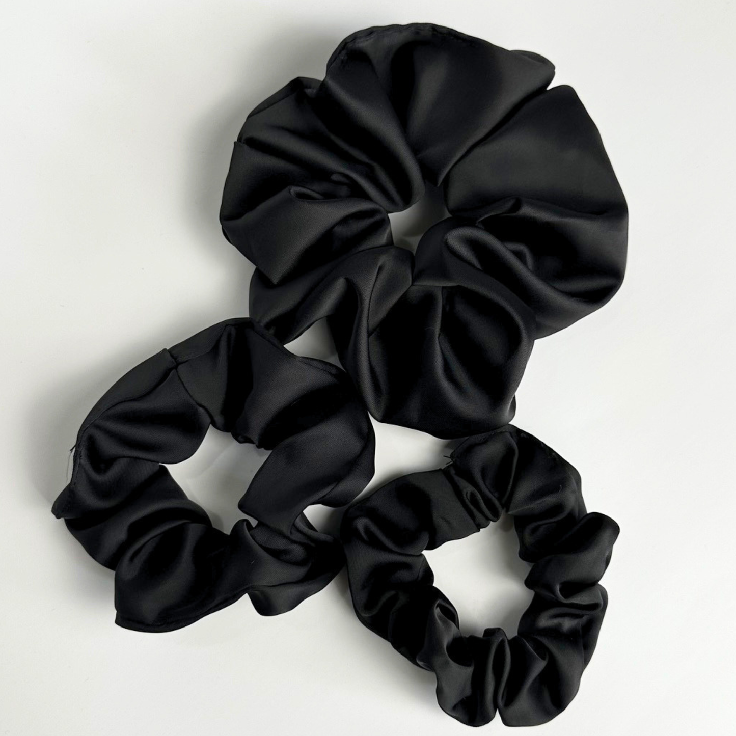 Black Satin Scrunchie Medium