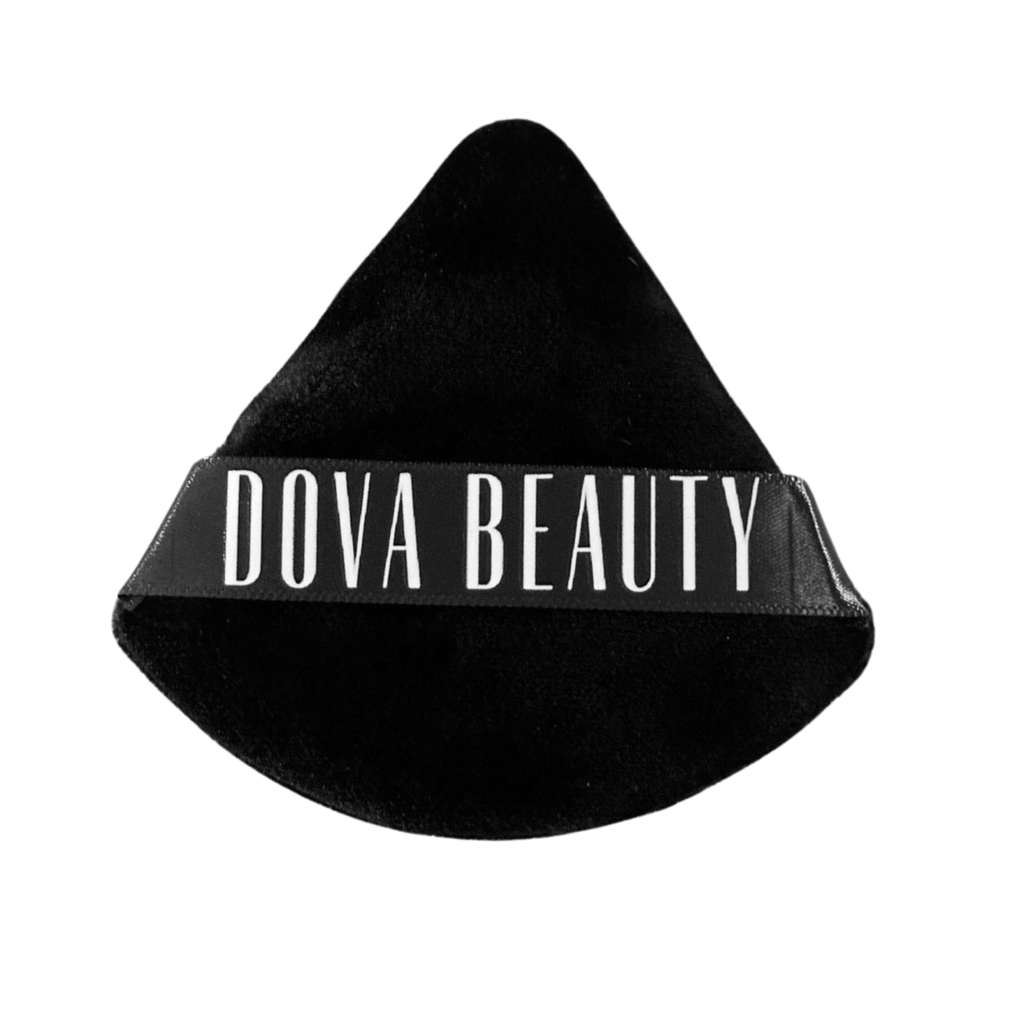 Black powder puff for cosmetics with logo