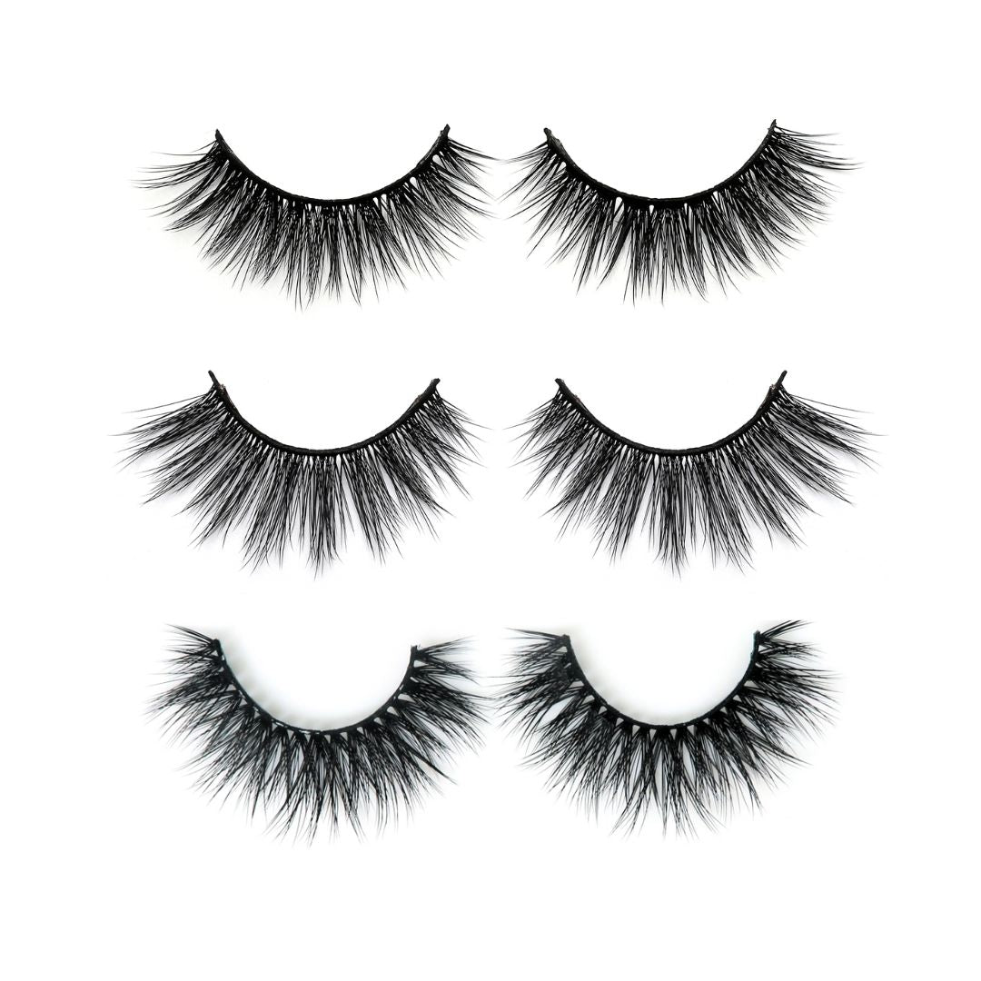 three sets of Korean silk false lashes,
