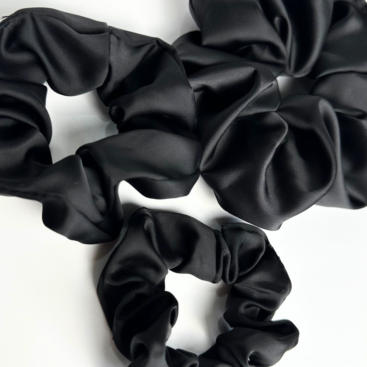 Black Satin Scrunchie Medium