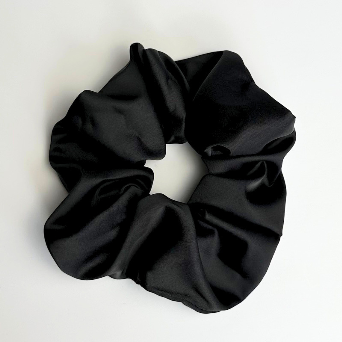 Black Satin Scrunchie Large