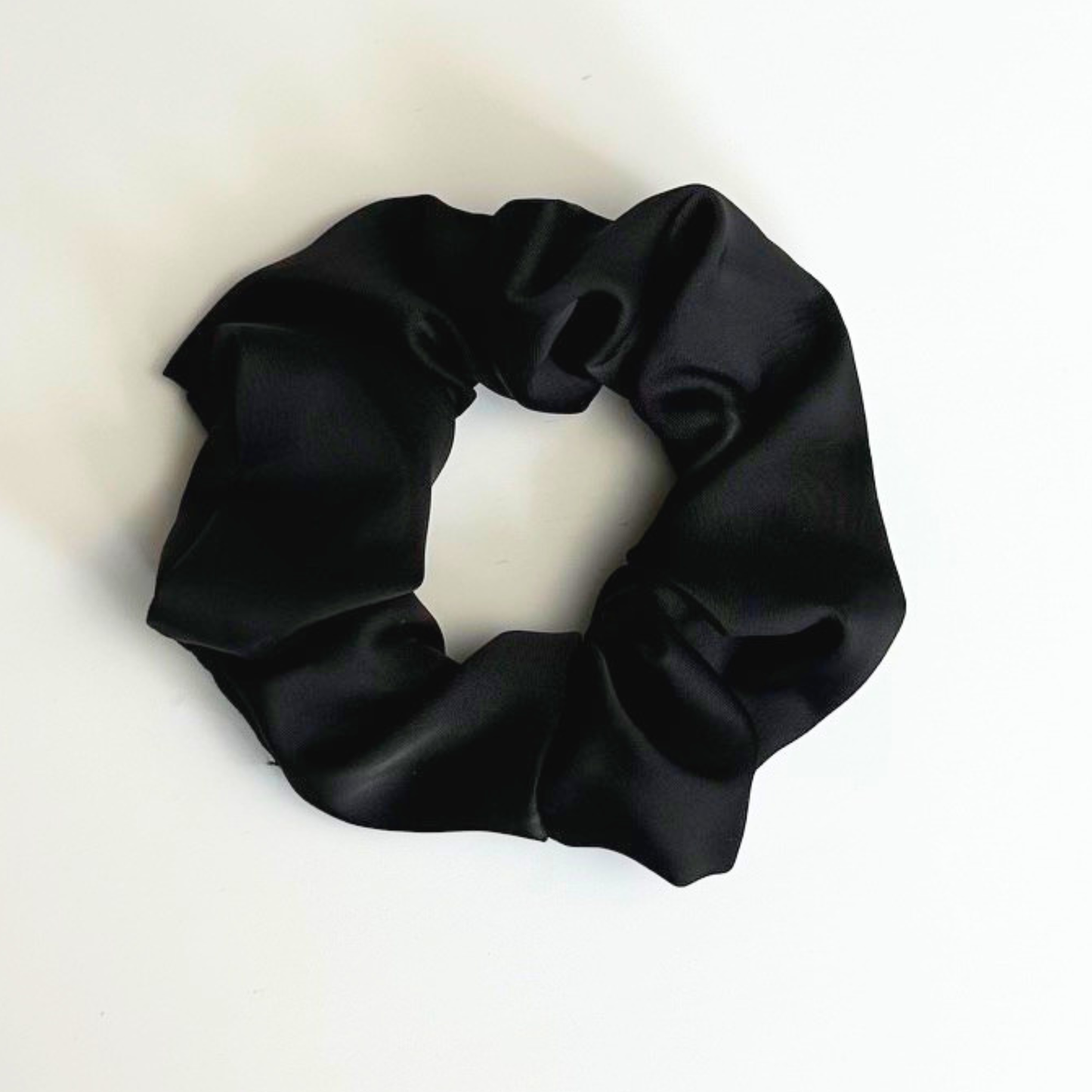 Black Satin Scrunchie Medium