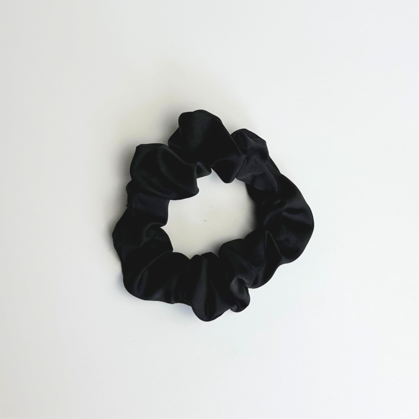 Black Satin Scrunchie Small
