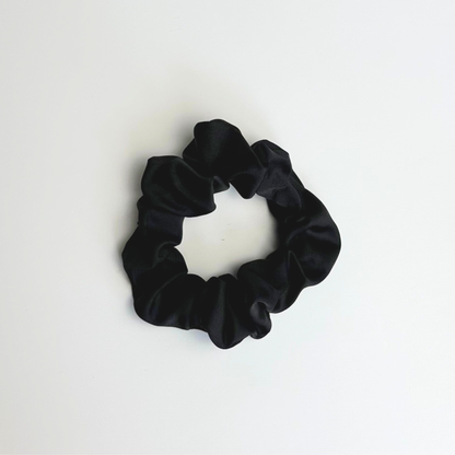 Black Satin Scrunchie Small
