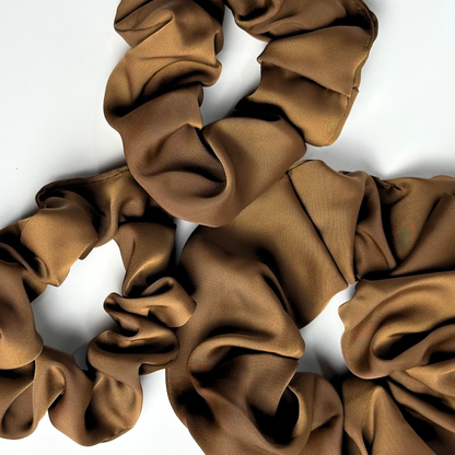 Brown Satin Scrunchie Med