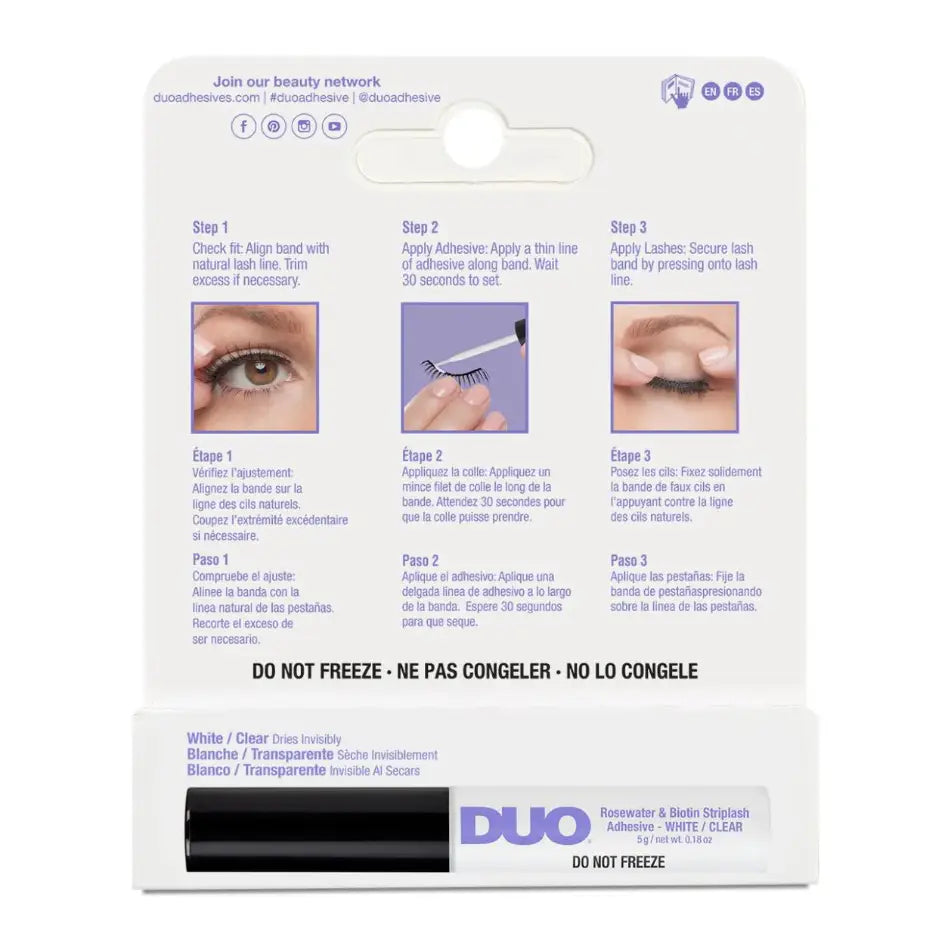 DUO Rosewater &amp; Biotin StripLash Adhesive – White/Clear