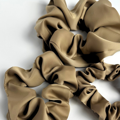 Light Brown Satin Scrunchie Large