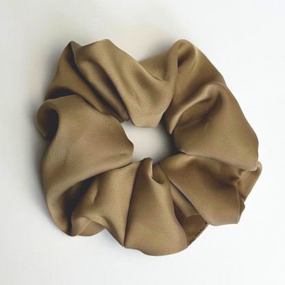 Light Brown Satin Scrunchie Large