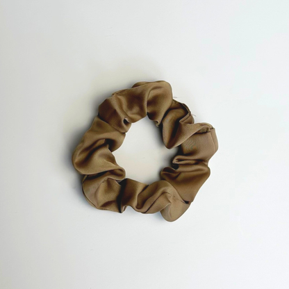Light Brown Satin Scrunchie Small