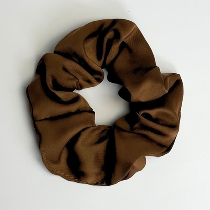 Brown Satin Scrunchie Large