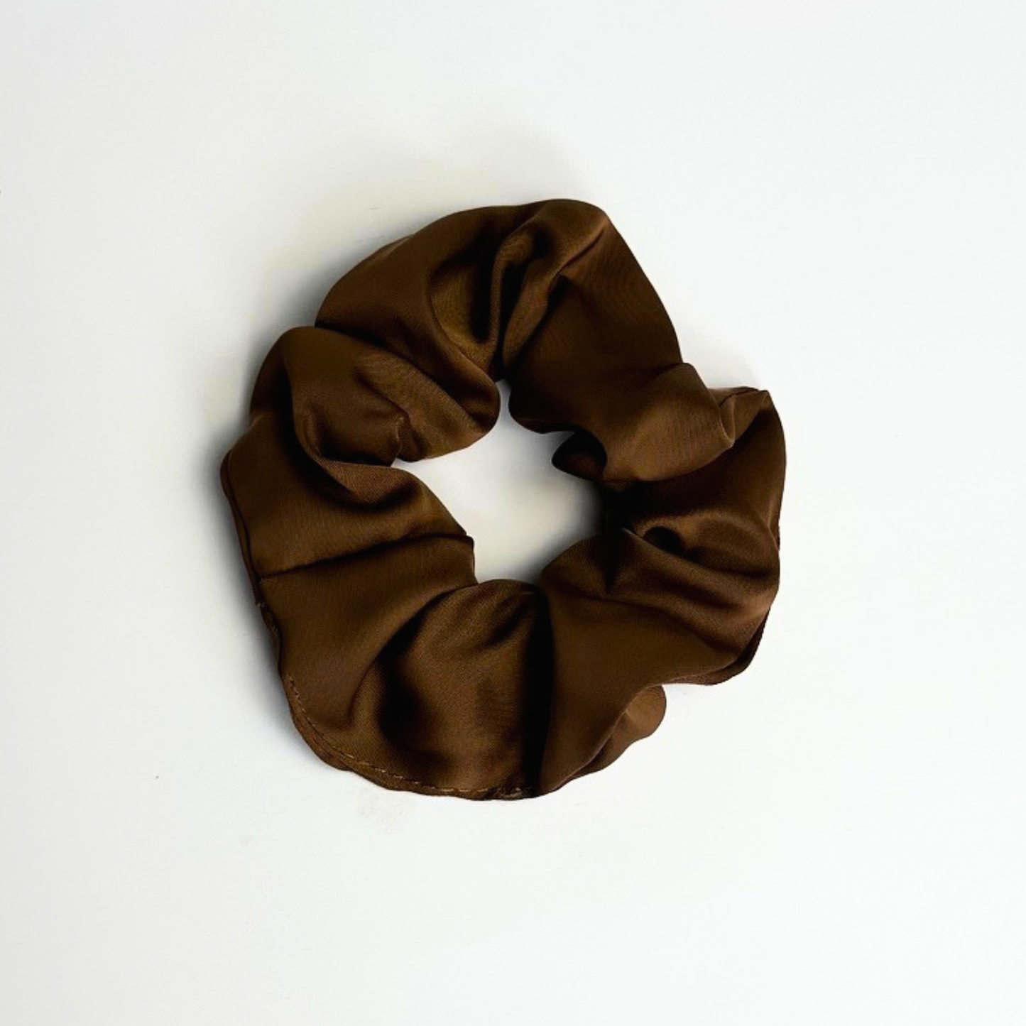 Brown Satin Scrunchie Med