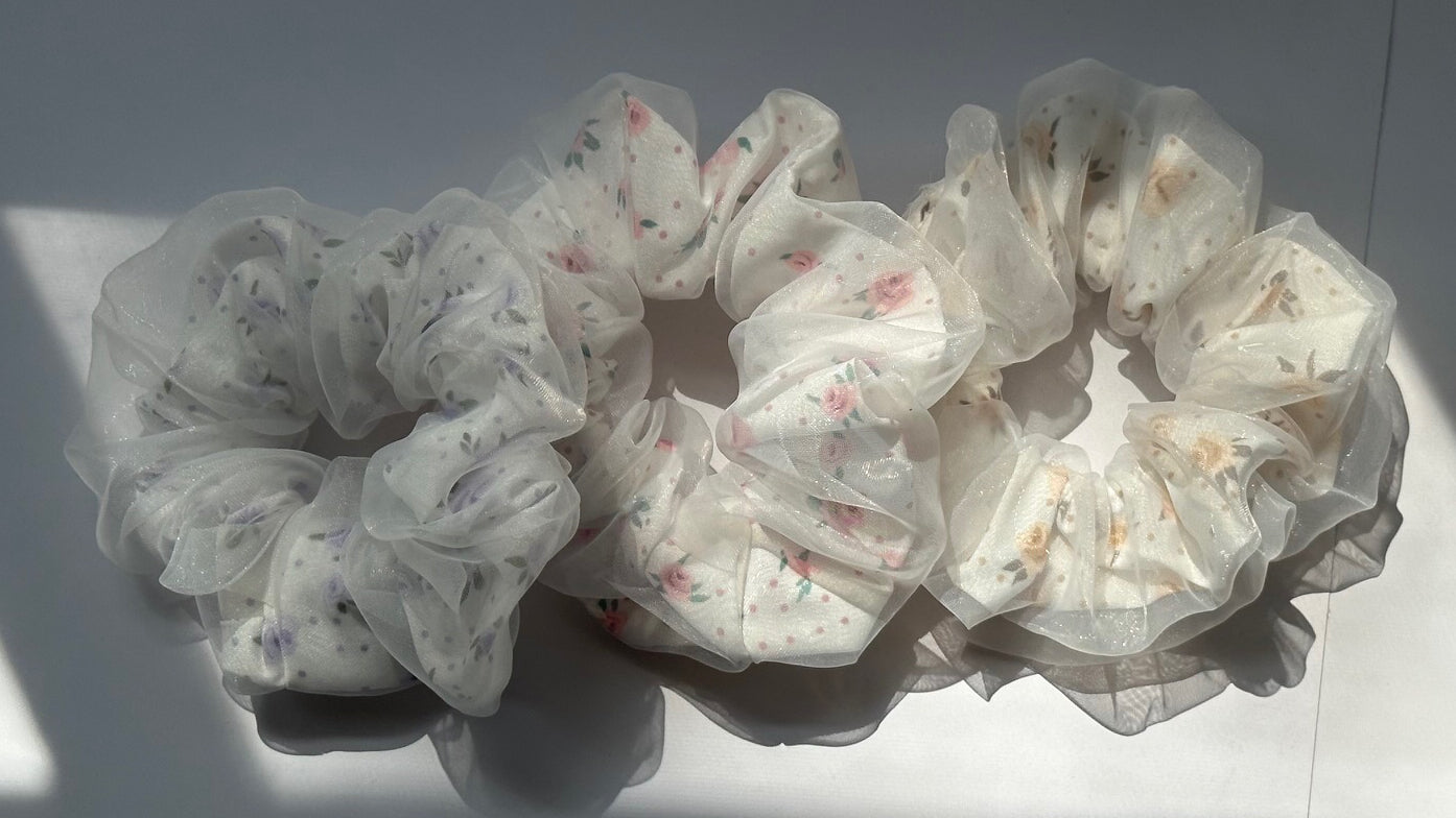 Double layered floral scrunchie