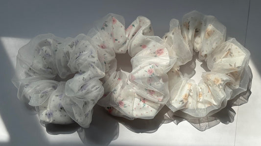 Double layered floral scrunchie