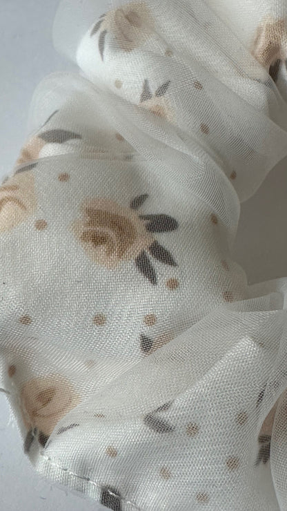 Double layered floral scrunchie