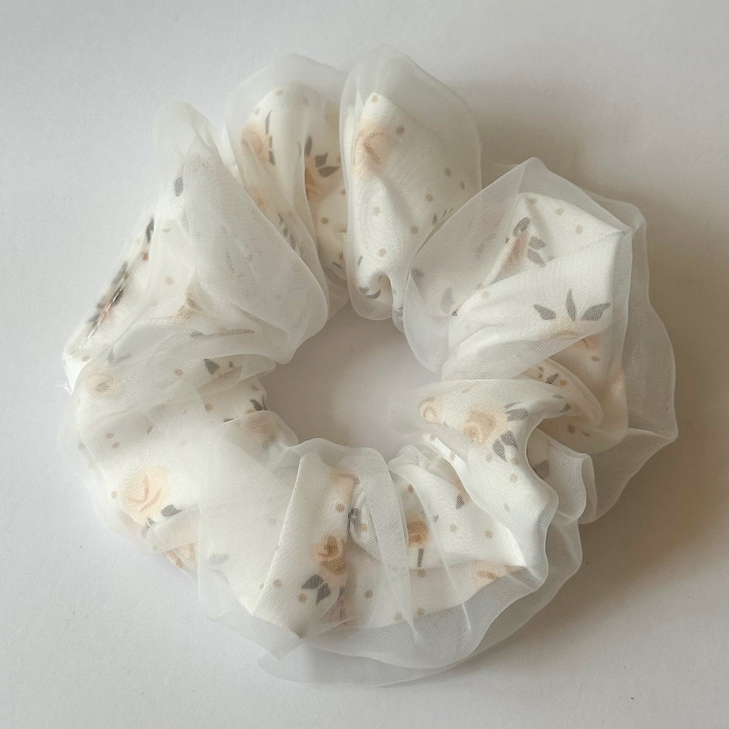 Double layered floral scrunchie
