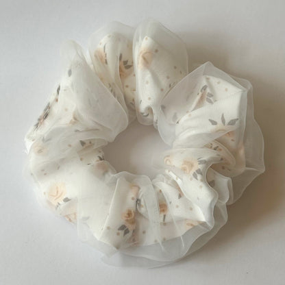 Double layered floral scrunchie