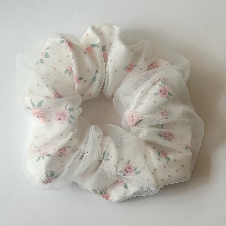 Double layered floral scrunchie