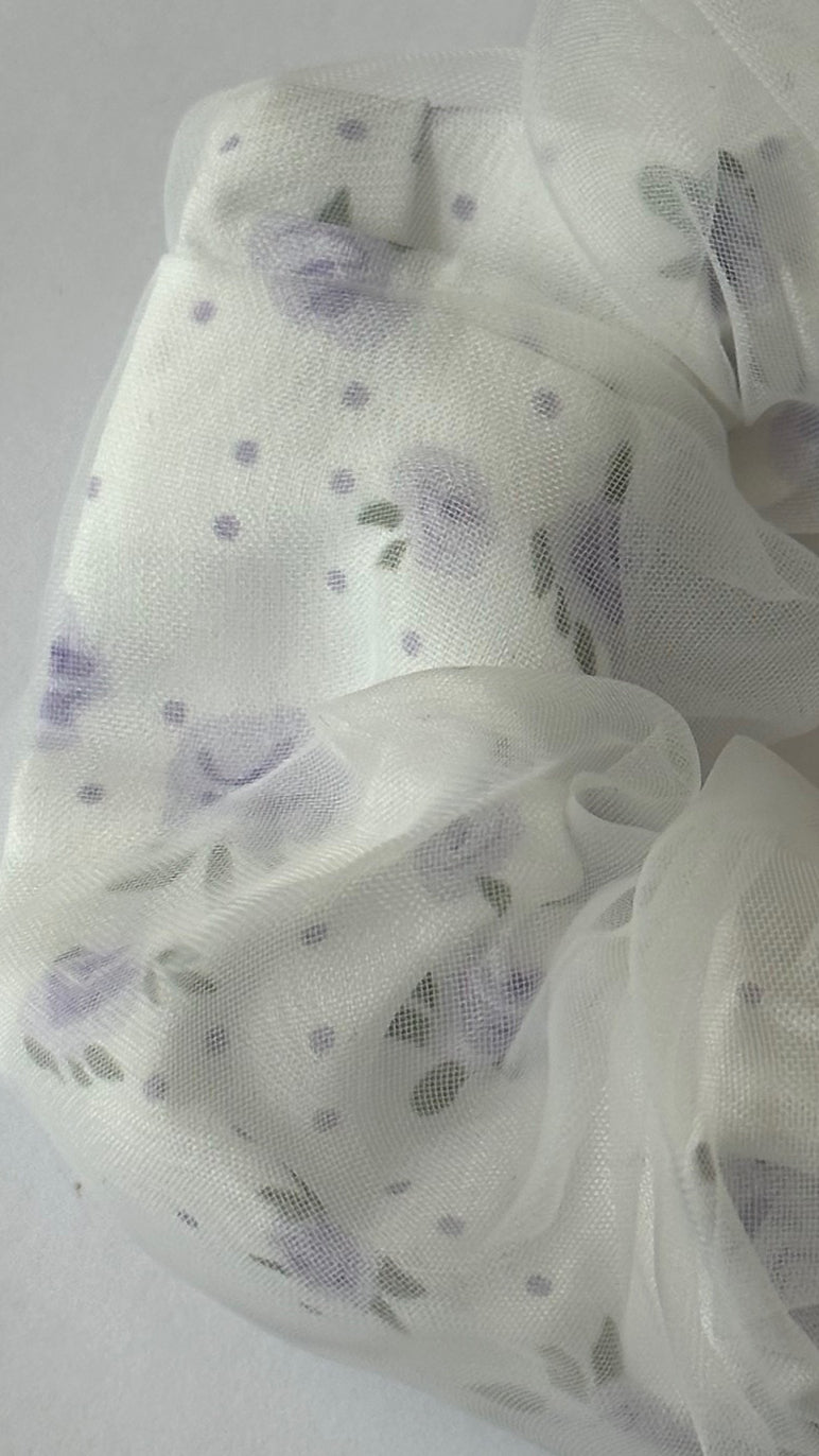 Double layered floral scrunchie