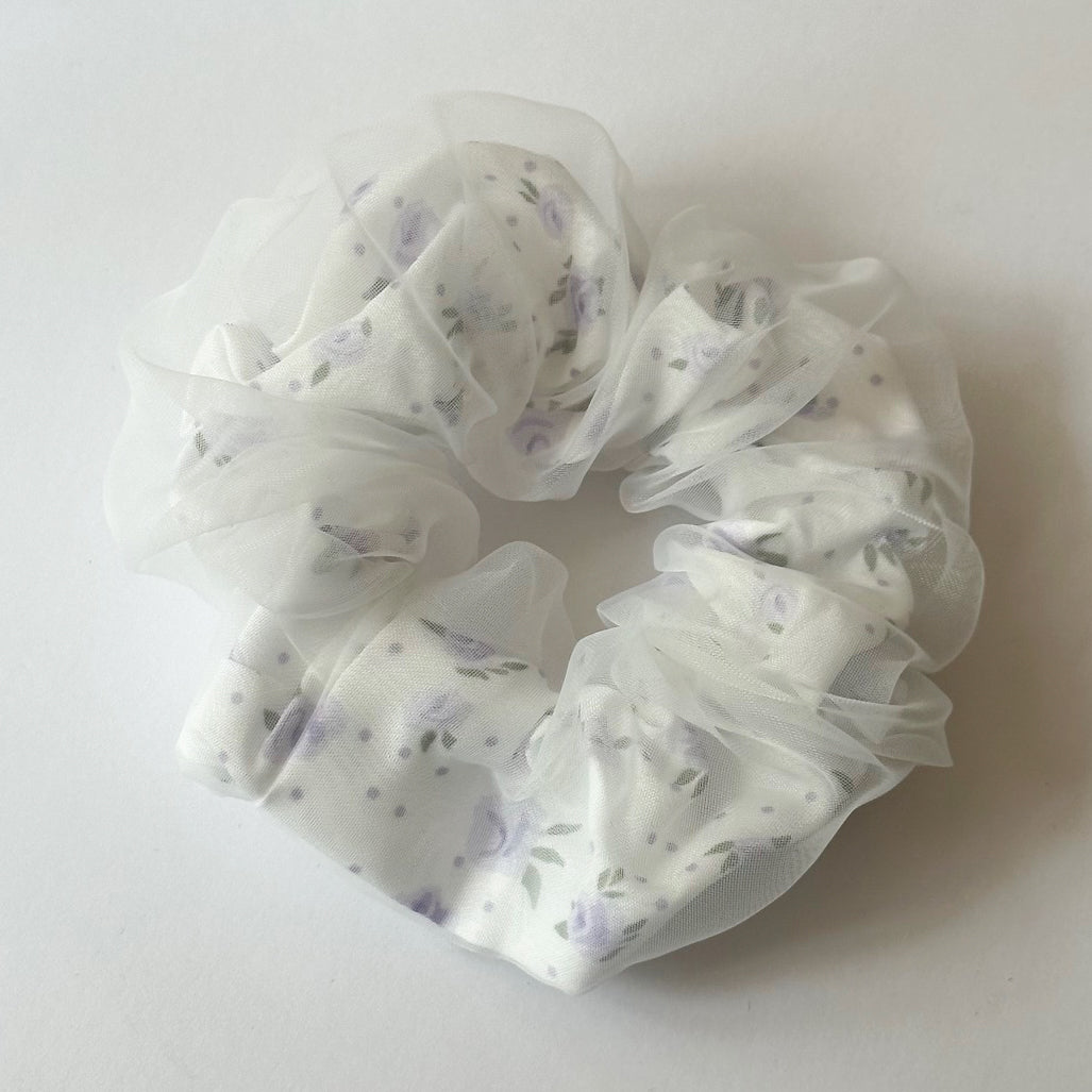Double layered floral scrunchie